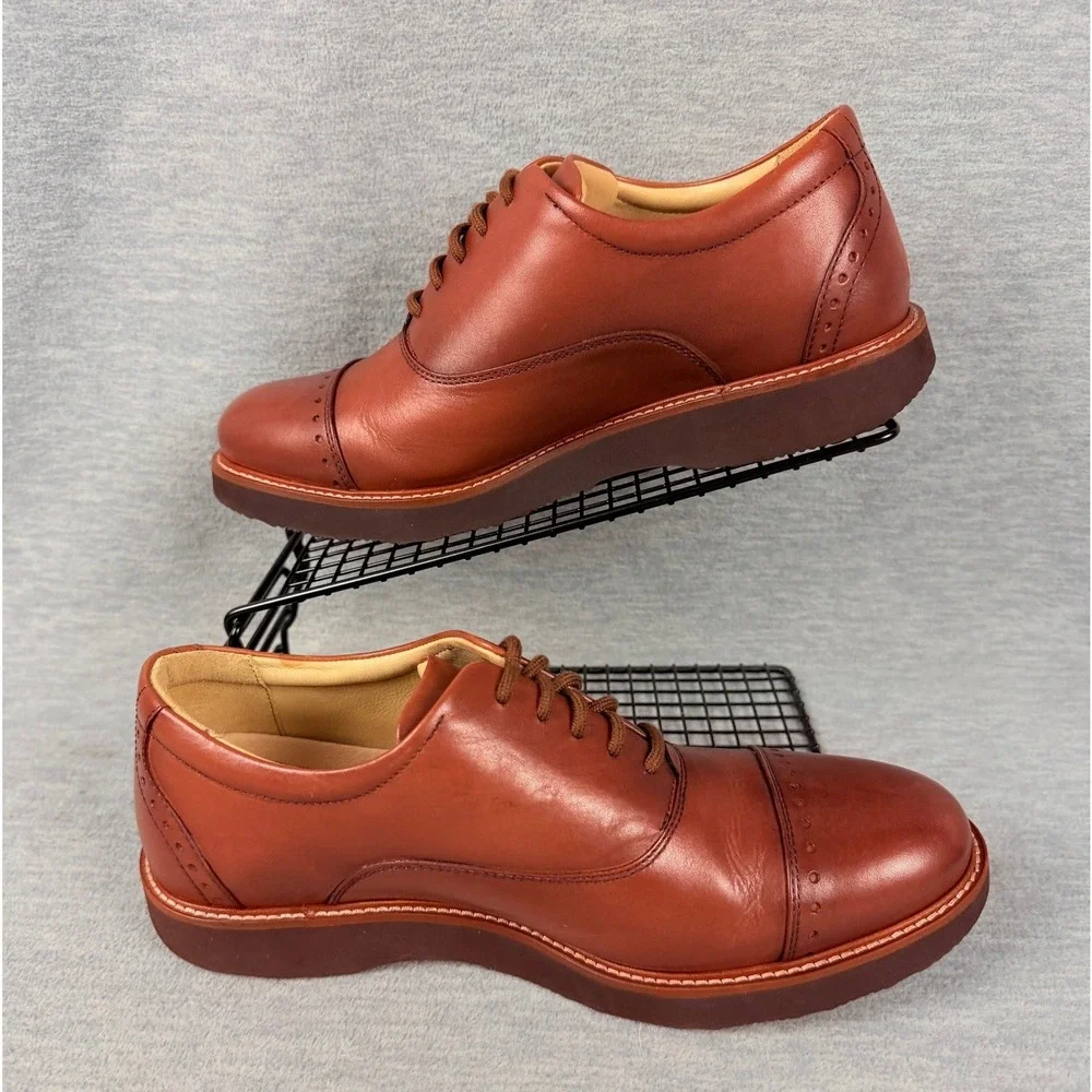 Samuel Hubbard Market Cap Tan Oxfords Mens 8.5 W Leather Casual Shoe Lightweight